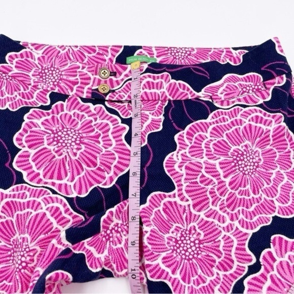 Lilly Pulitzer Palm Beach Fit Cropped Pants Navy Blue Pink Floral Women's Size 4 - Picture 8 of 8